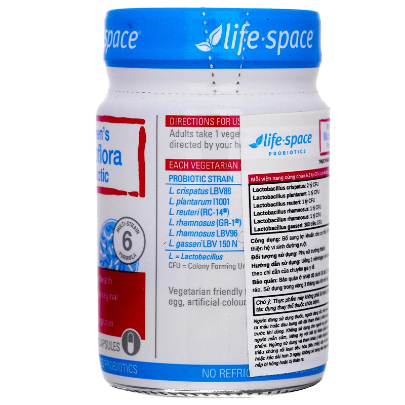 Life-Space Women's Microflora Probiotic tăng cường sinh lý nữ Lọ 60 viên - 1