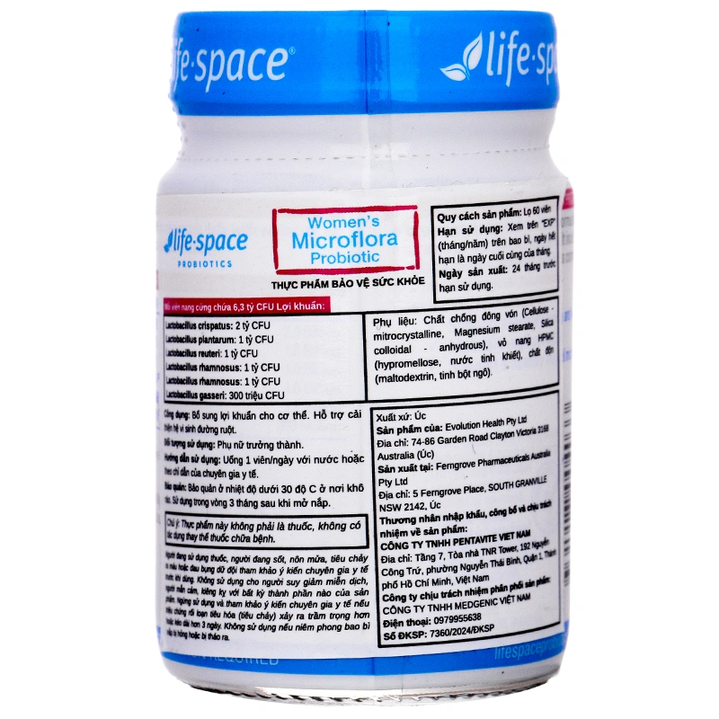 Life-Space Women's Microflora Probiotic tăng cường sinh lý nữ Lọ 60 viên - 2