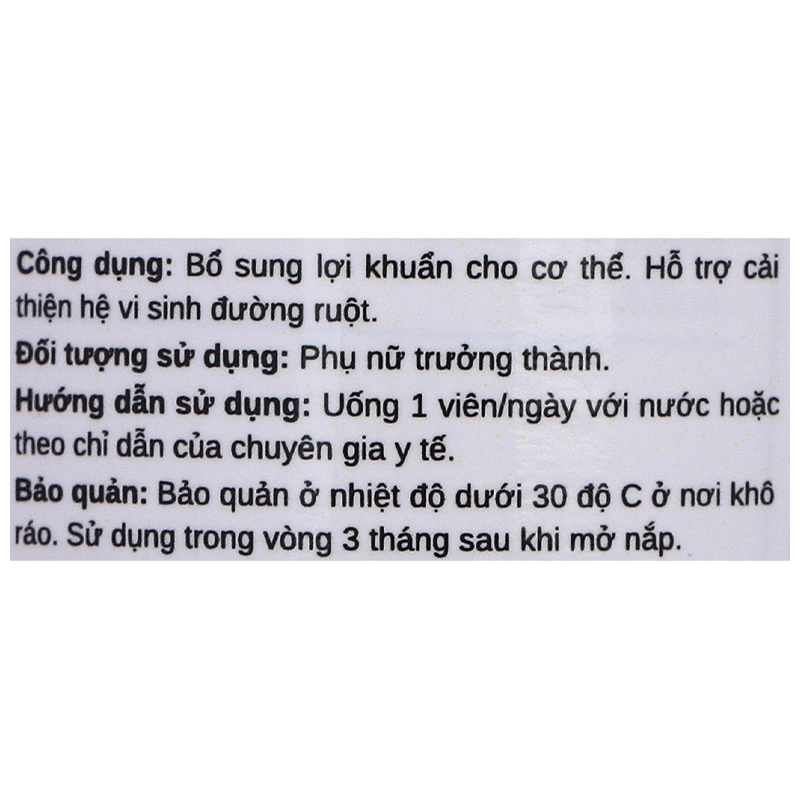 Life-Space Women's Microflora Probiotic tăng cường sinh lý nữ Lọ 60 viên - 7
