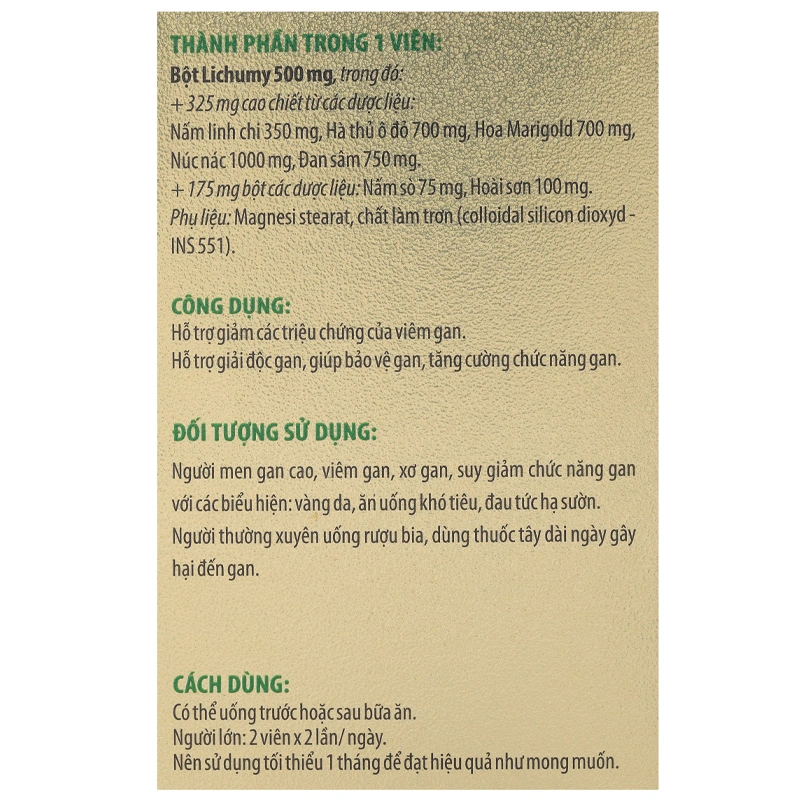 NATURENZ GOLD hỗ trợ hạ men gan, mát gan, nhuận tràng chai 100 viên - 8