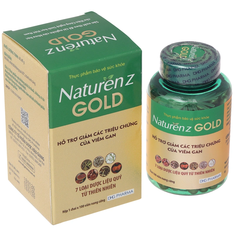 NATURENZ GOLD hỗ trợ hạ men gan, mát gan, nhuận tràng chai 100 viên - 