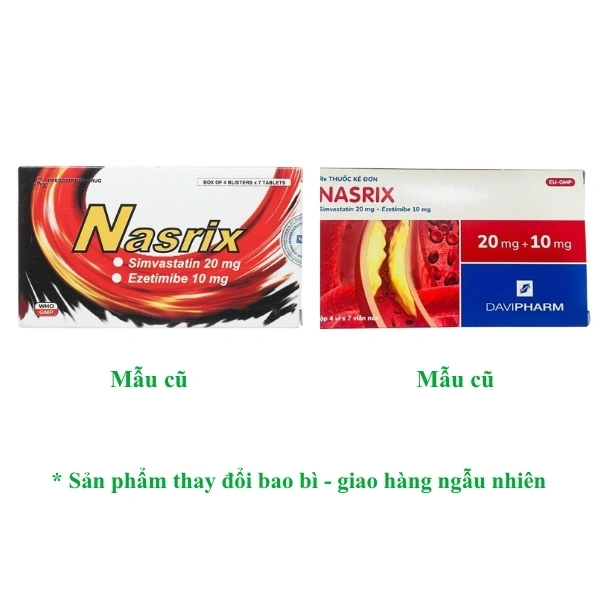 Nasrix điều trị rối loạn mỡ máu (4 vỉ x 7 viên) - 