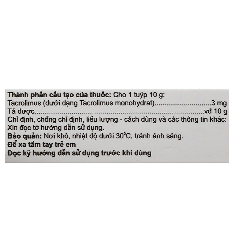 Kem bôi Chamcromus 0,03% điều trị viêm da vừa đến nặng tuýp 10g - 8