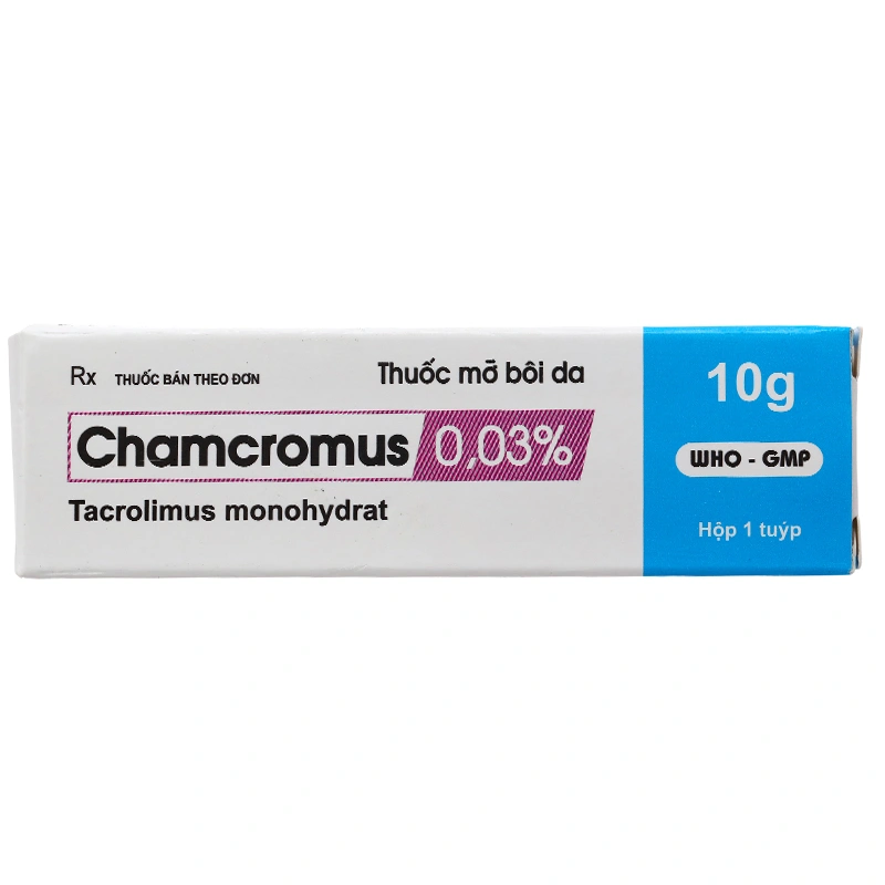 Kem bôi Chamcromus 0,03% điều trị viêm da vừa đến nặng tuýp 10g - 6