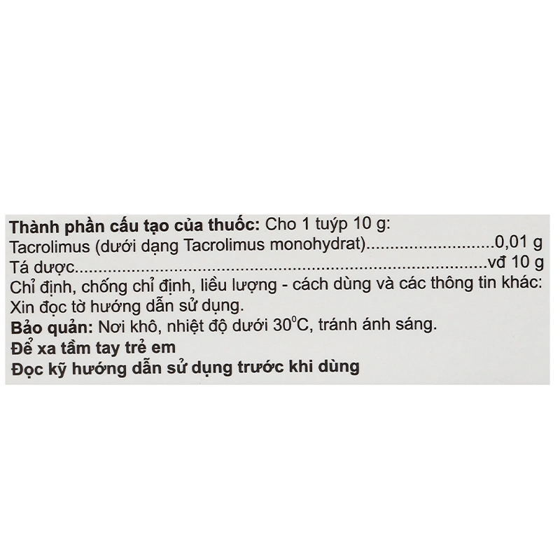 Kem bôi Chamcromus 0,1% điều trị viêm da vừa đến nặng tuýp 10g - 7