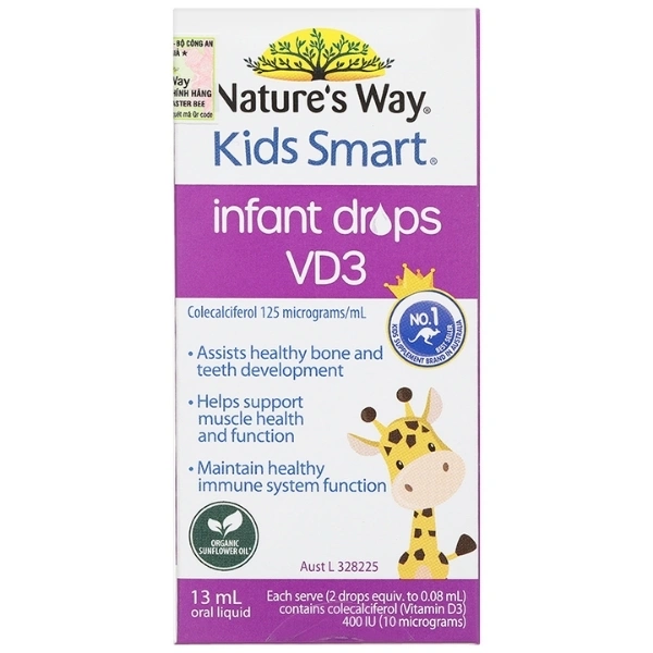 Combo 2 hộp Thực phẩm bảo vệ sức khỏe Nature's Way Kids Smart Infant Drops VD3 13ml - 1