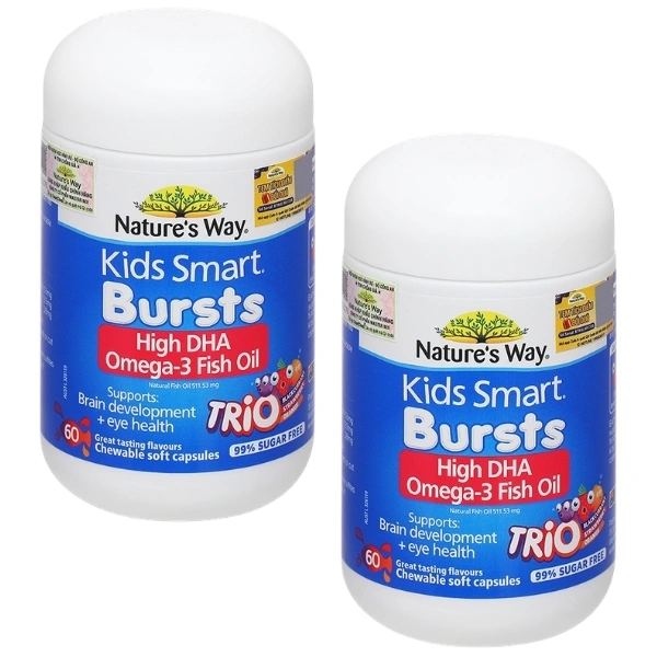 Combo 2 hộp Thực phẩm bảo vệ sức khỏe Nature's Way Kids Smart Omega-3 Fish Oil Trio 60 viên - 