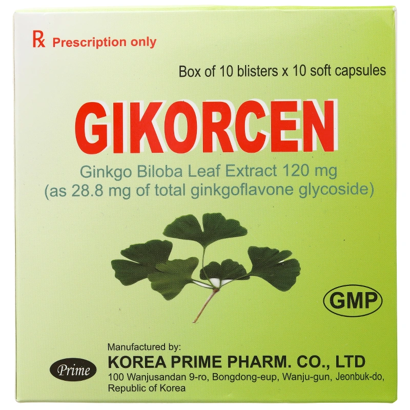 Gikorcen 120mg điều trị rối loạn tuần hoàn ngoại biên (10 vỉ x 10 viên) - 1