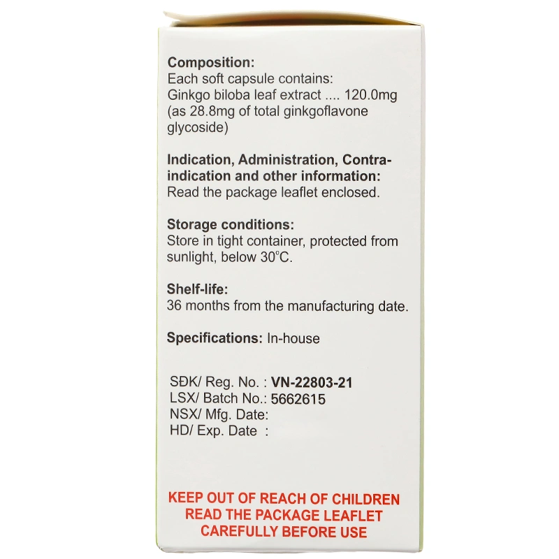 Gikorcen 120mg điều trị rối loạn tuần hoàn ngoại biên (10 vỉ x 10 viên) - 6