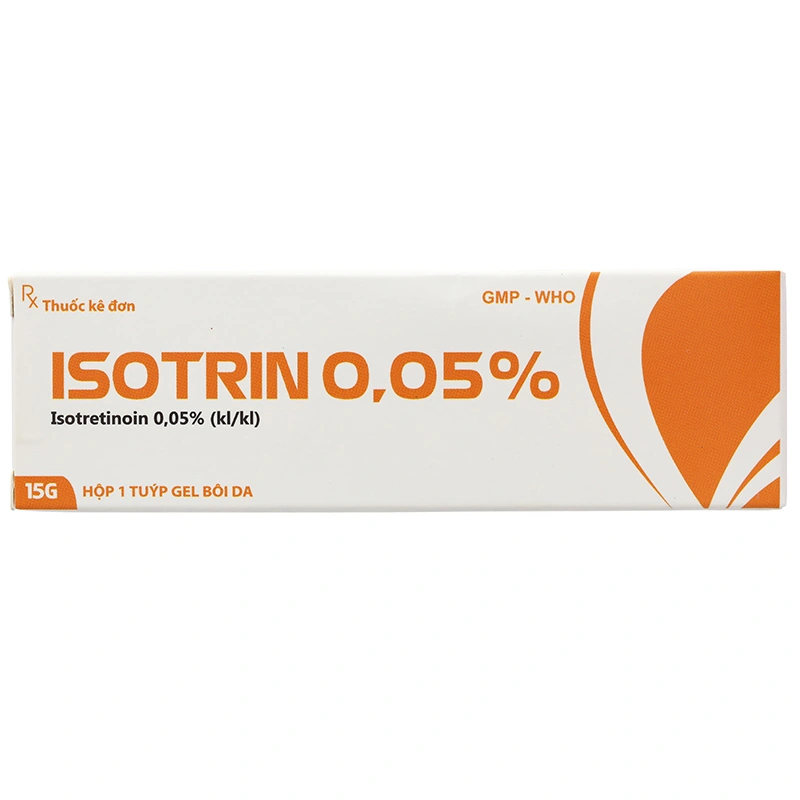 Kem bôi Isotrin 0,05% VCP điều trị mụn trứng cá tuýp 15g - 1
