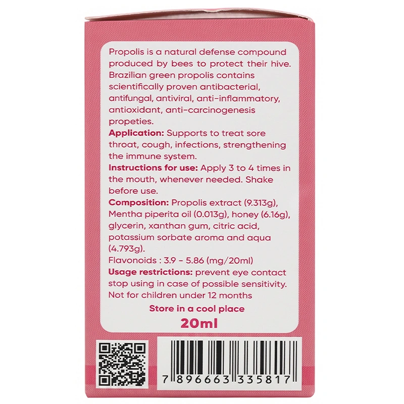 Xịt họng Keo ong Propolls Tutti Frutti &Honey for Kids Tracybee giảm ho và đau họng chai 20ml - 2