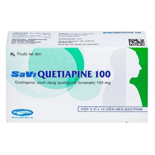 Savi Quetiapin 100mg điều trị tâm thần phân liệt hộp 30 viên - 1
