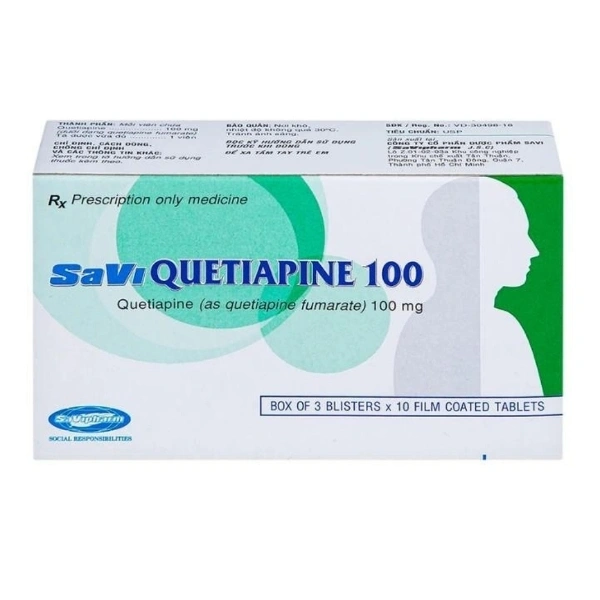 Savi Quetiapin 100mg điều trị tâm thần phân liệt hộp 30 viên - 2