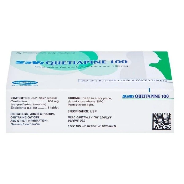 Savi Quetiapin 100mg điều trị tâm thần phân liệt hộp 30 viên - 4