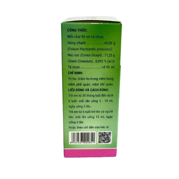 Siro HoAstex trị ho, giảm ho trong viêm họng, viêm phế quản, khí quản chai 90ml - 2