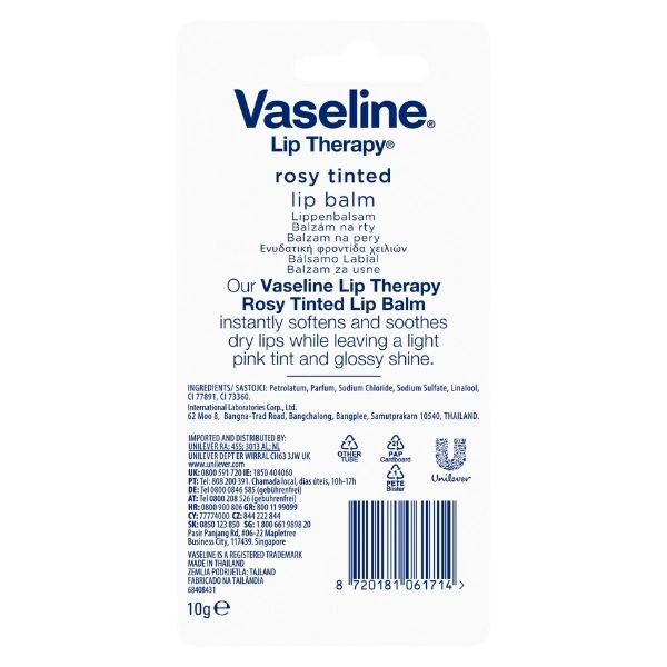 Son dưỡng môi VASELINE Rosy Tinted giúp môi ẩm mềm mại Thỏi 10gam - 2