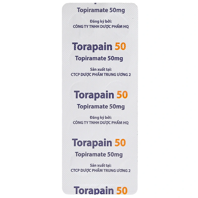 Torapain 50mg H/60V điều trị động kinh cục bộ, dự phòng đau nửa đầu hộp 60 viên - 6