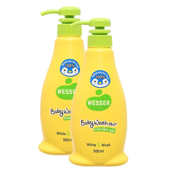 Combo 2 sữa tắm & gội 2in1 cho bé Wesser