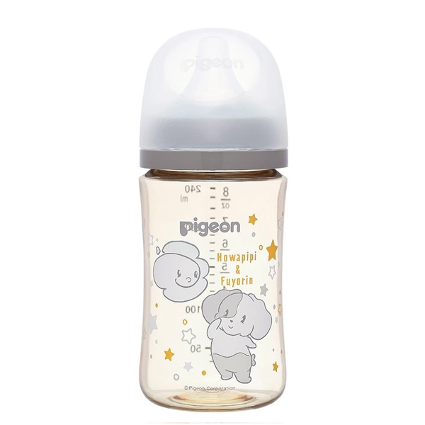 Bình sữa cổ rộng Pigeon Howapipi WN3 màu xám