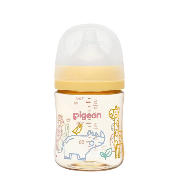 Bình sữa cổ rộng Pigeon Softouch Baby-Friendly World hình thú