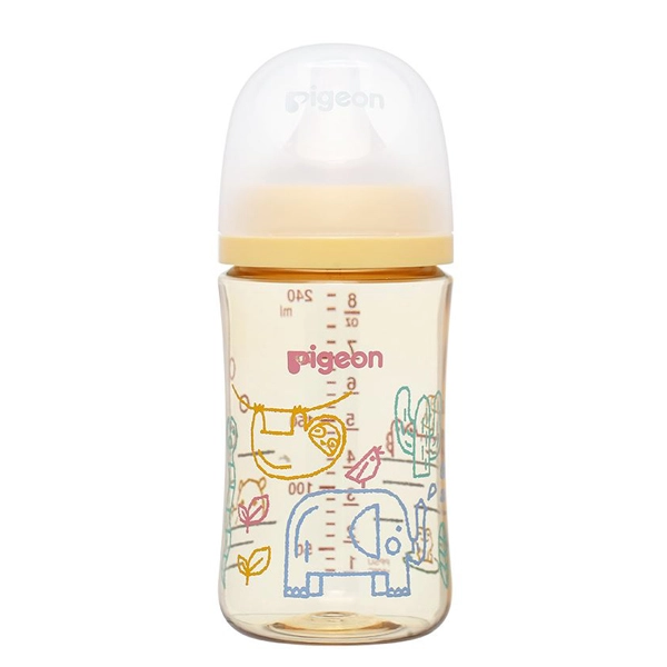 Bình sữa cổ rộng Pigeon Softouch Baby-Friendly World hình thú