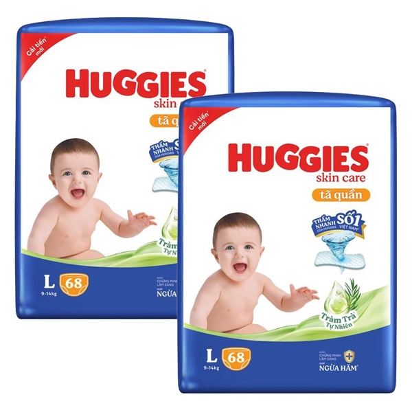 Combo 2 tã quần Huggies Skincare size L – Giao bao bì ngẫu nhiên