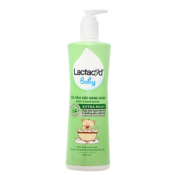 Sữa tắm & gội 2in1 cho bé Lactacyd Extra Milky