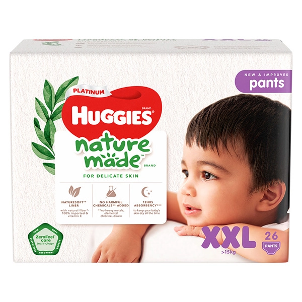 Tã quần Huggies Platinum nature made size XXL – Giao bao bì ngẫu nhiên