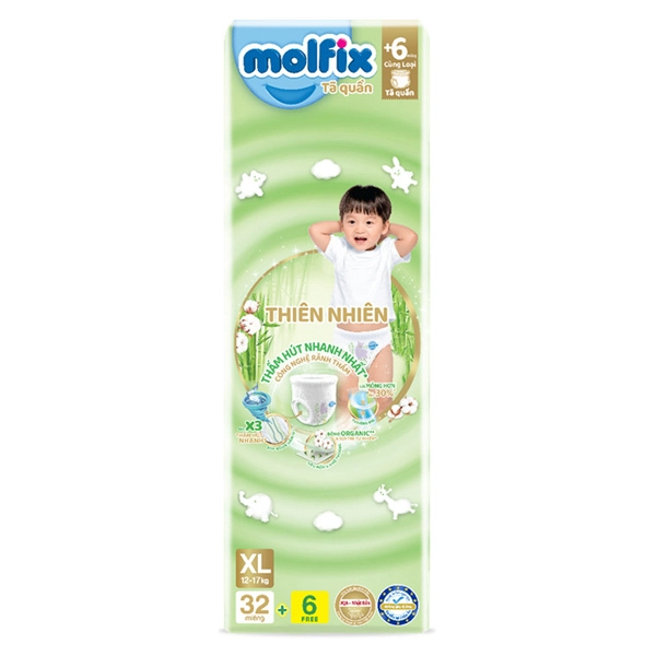 Tã quần Molfix thiên nhiên size XL