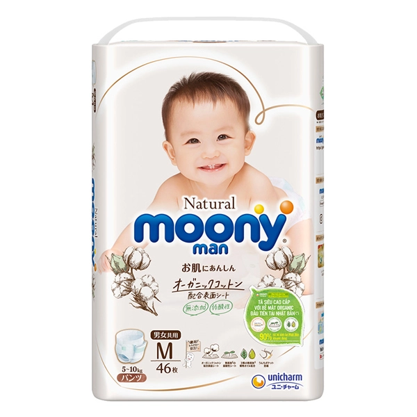 Tã quần Moony Natural size M – Giao bao bì ngẫu nhiên