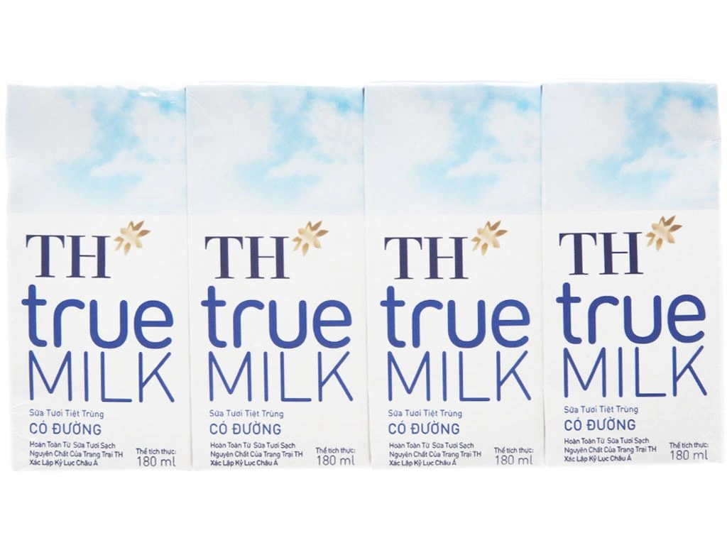 Sữa Tươi Tiệt Trùng TH True Milk - Sữa Tươi TH True Milk Có Đường 180ml