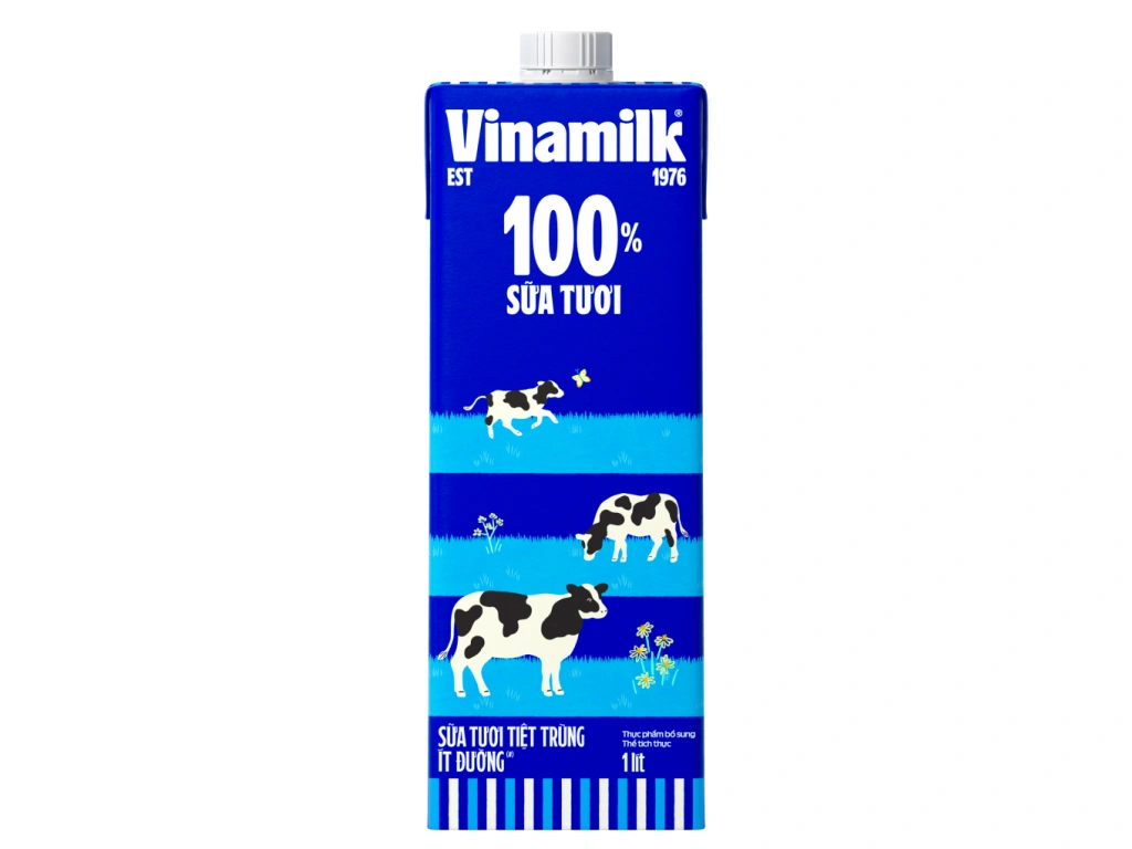 Sữa tươi tiệt trùng ít đường Vinamilk 100% 1 lít