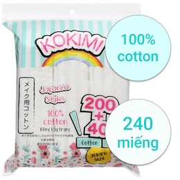 Bông tẩy trang vuông kokimi gói 240 miếng