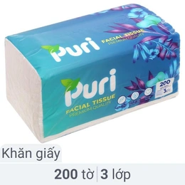 Khăn giấy Puri 200 tờ 3 lớp