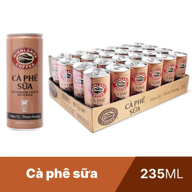 Thùng 24 lon cà phê sữa Highlands 235ml