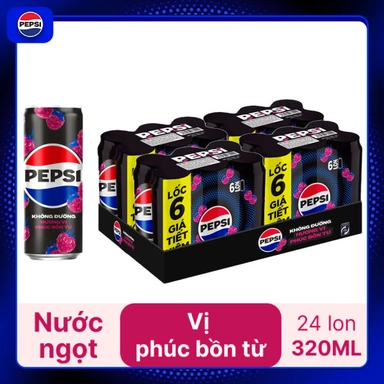 Thùng 24 lon nước ngọt Pepsi vị phúc bồn tử 320ml