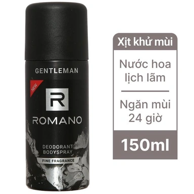 Xịt khử mùi toàn thân Romano Gentleman 150ml