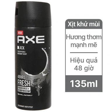 Xịt khử mùi toàn thân cho nam AXE Black hương cam bergamot và lê tuyết chai 135ml
