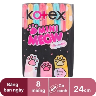 Băng ban ngày Kotex Mini Meow 24cm