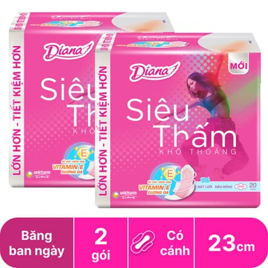 2 gói băng ban ngày Diana siêu thấm 23cm