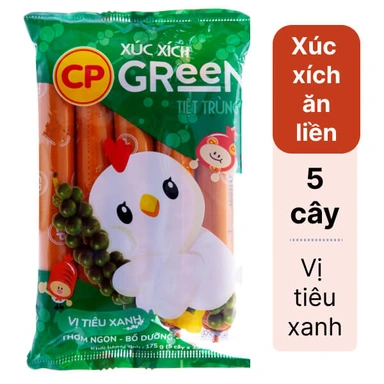Xúc xích tiệt trùng vị tiêu xanh Green C.P 175g