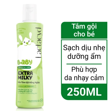 Tắm gội Lactacyd Baby Extra Milk 250ml