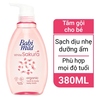 Tắm gội cho bé Babi Mild Sakura 380ml