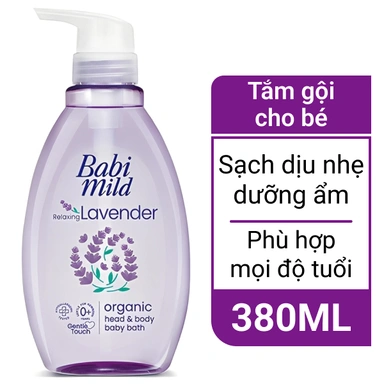 Tắm gội cho bé Babi Mild Lavender 380ml
