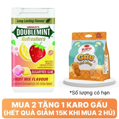 Kẹo gum không đường DoubleMint Refreshers hương trái cây hũ 40g