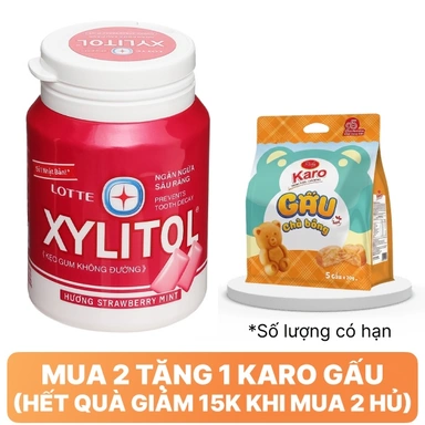 Kẹo gum Lotte Xylitol Strawberry Mint 55.1g