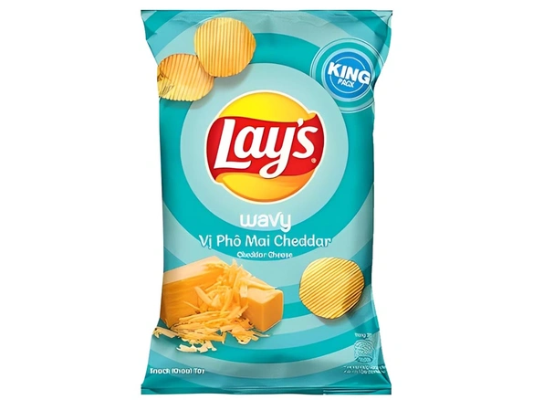 Snack khoai tây vị phô mai cheddar Lay's Wavy gói 53g