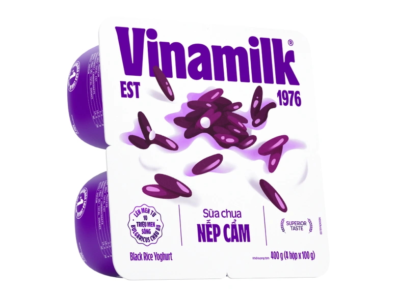 Lốc 4 hộp sữa chua nếp cẩm Vinamilk 100g