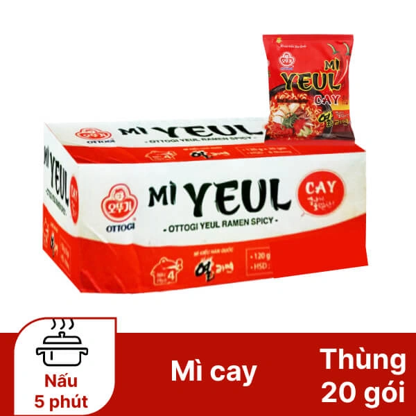 Thùng 20 gói mì Yeul cay Ottogi 120g