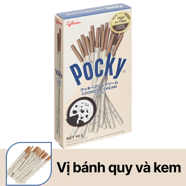 Bánh que Glico Pocky cookies & cream hộp 40g